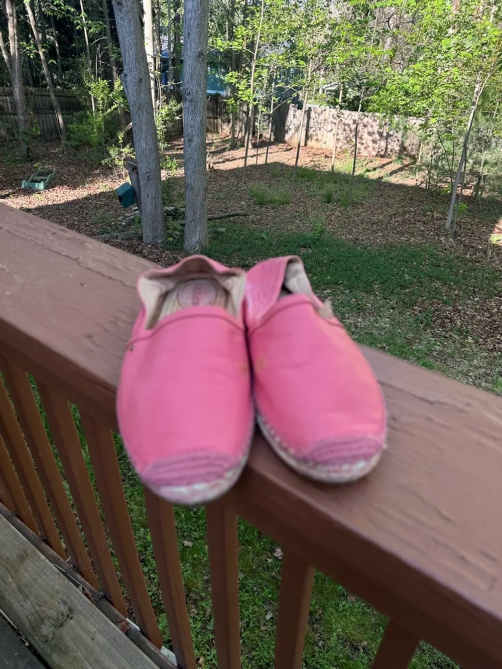 Coach pink leather espadrille shoes